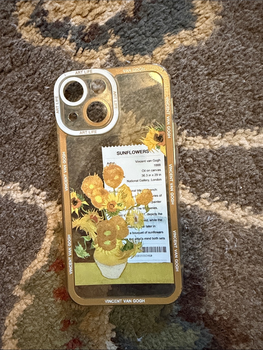 Sunflowers Clear Gold iPhone Case